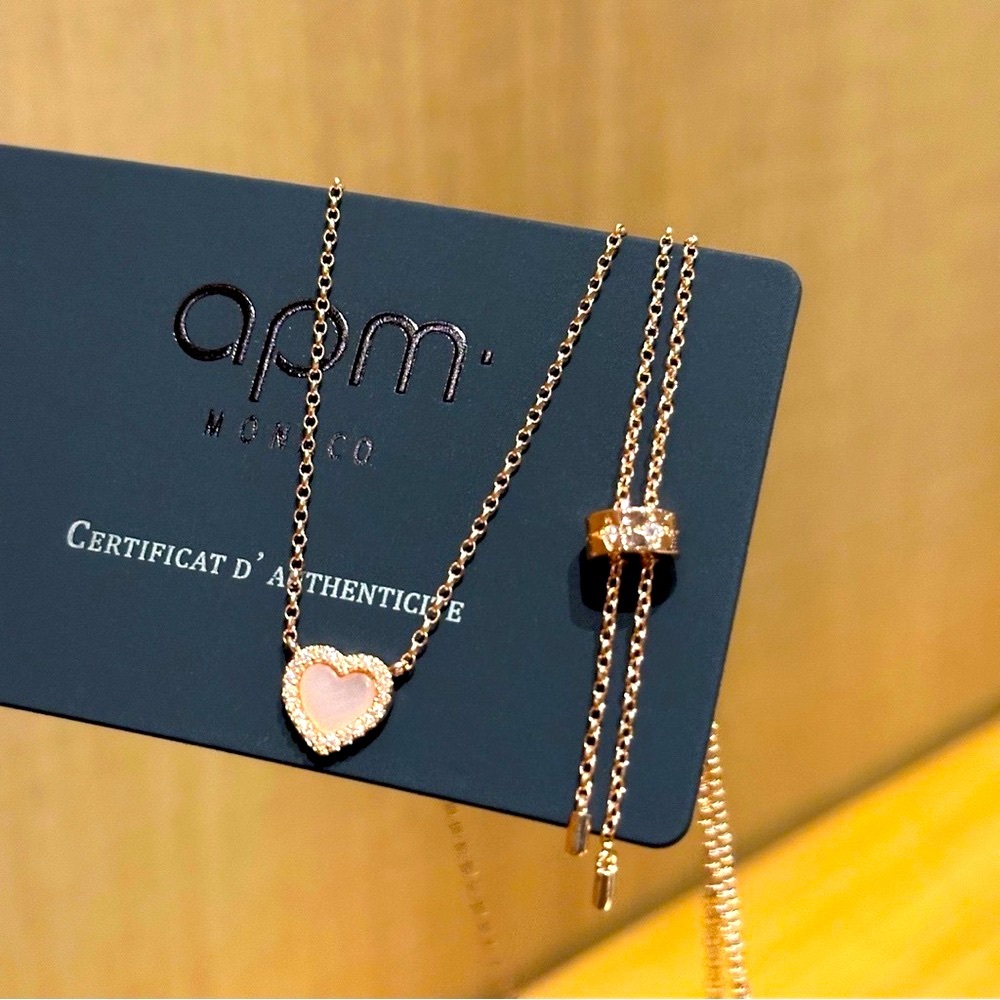 (APM) Monaco Pink Heart Necklace